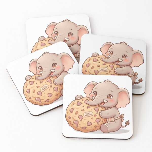 Item preview, A Cute Elephant Loves Chocolate Chip Cookie designed and sold by DigitfanStudio.