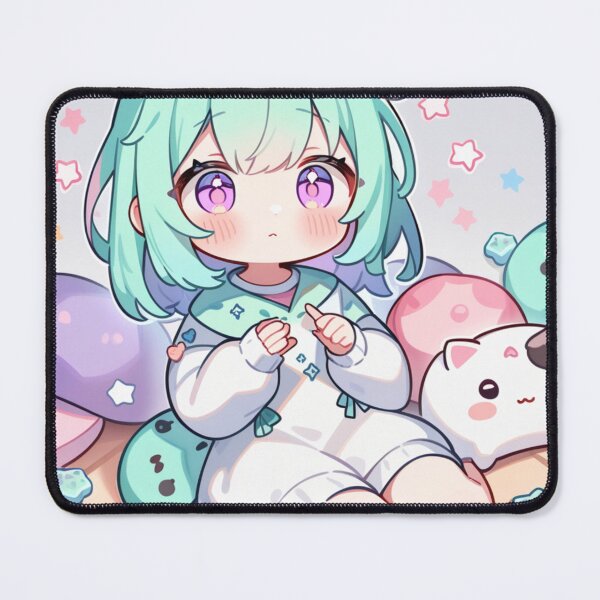 Item preview, Cute Chibi Girl Overthinking Kawaii Pastel Aesthetic designed and sold by Arobinoz.