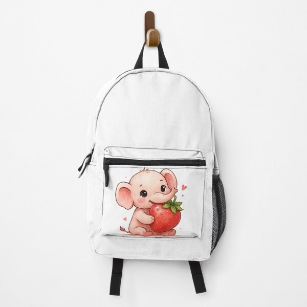 Item preview, A Sweet Baby Elephant - Holding Strawberry Kawaii designed and sold by DigitfanStudio.