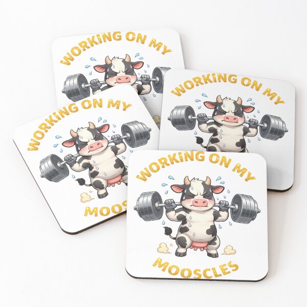 Item preview, Working On My Mooscles Funny Workout designed and sold by Blush Meadow Trading Co.