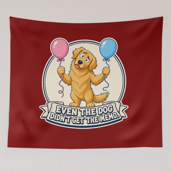 Item preview, Even the Dog Didn't Get the Memo Funny Gender Reveal Dog  designed and sold by freshwear design.