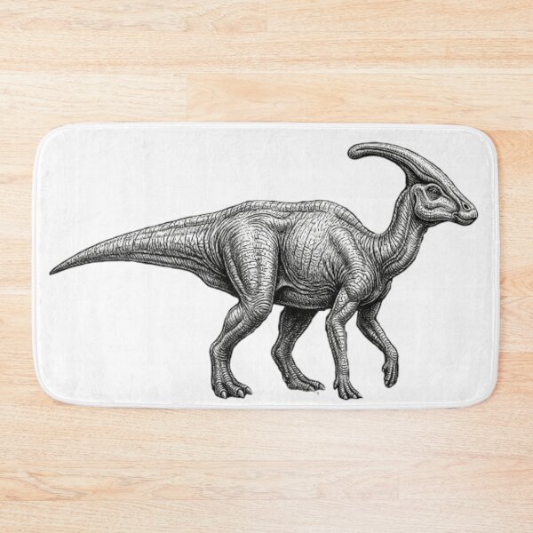 Item preview, Realistic high detail black and white parasaurolophus designed and sold by Minimalisticaly.