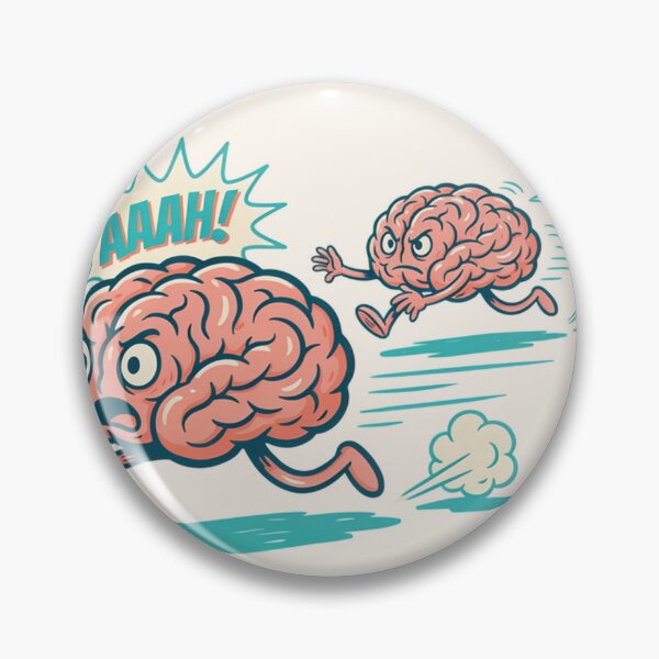 Item preview, Brain Running Away Funny Anxiety Mental Health Meme designed and sold by Arobinoz.