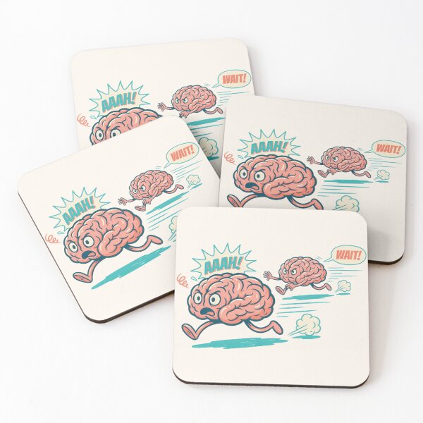 Item preview, Brain Running Away Funny Anxiety Mental Health Meme designed and sold by Arobinoz.