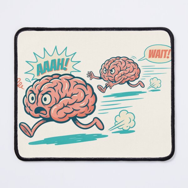 Item preview, Brain Running Away Funny Anxiety Mental Health Meme designed and sold by Arobinoz.