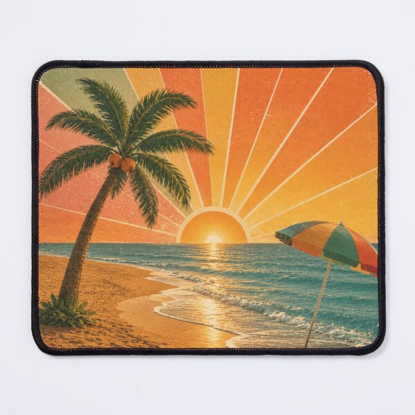 Item preview, Retro 70s Beach Sunset Tropical Paradise designed and sold by ByMorad.