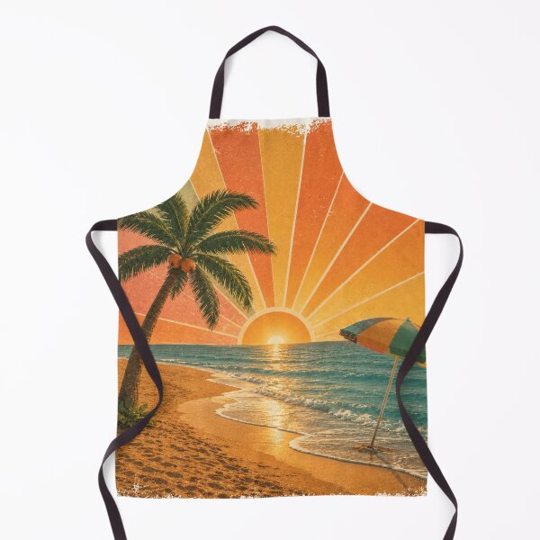 Item preview, Retro 70s Beach Sunset Tropical Paradise designed and sold by ByMorad.