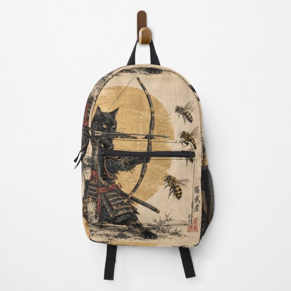 Item preview, Neko Archer Bushido | Samurai Cat vs Bees | Vintage Japanese Ukiyo-e Cat Warrior designed and sold by Natalia-Vlad.
