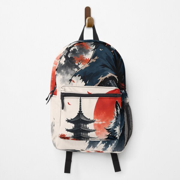 Item preview, Samurai Wolf Under Red Sun – Japanese Warrior Fantasy Art designed and sold by SupernovaNote.