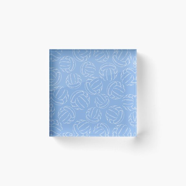 Item preview, light blue & white volleyballs sports line art sketch pattern designed and sold by katzdzynes.