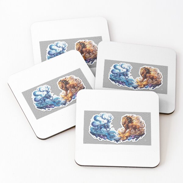 Item preview, Portugal vs Spain Celestial Ice Deer vs Fire Lion Mythical Beast Art designed and sold by VikrantCreative.