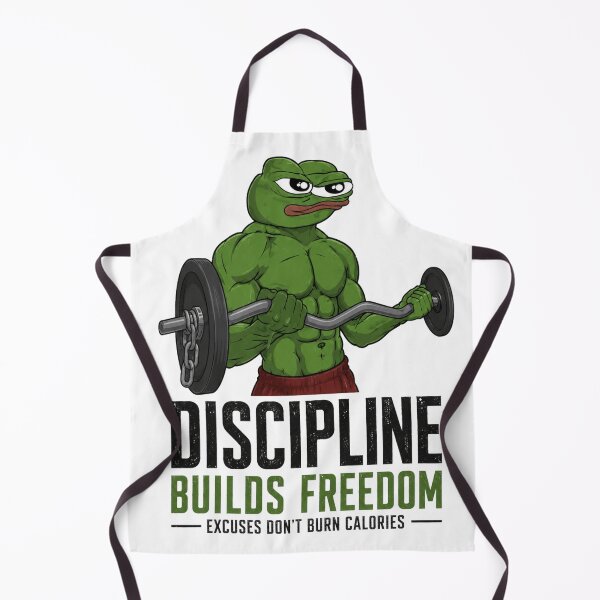 Item preview, Funny Gym Meme: Discipline Builds Freedom Buff Pepe Bicep Curls T-Shirt designed and sold by Digistore1221.