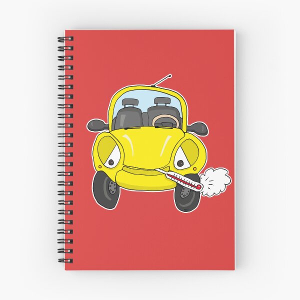 Item preview, Funny Overheating Car Cartoon | Cute Sick Yellow Automobile Sticker designed and sold by MyxaART.