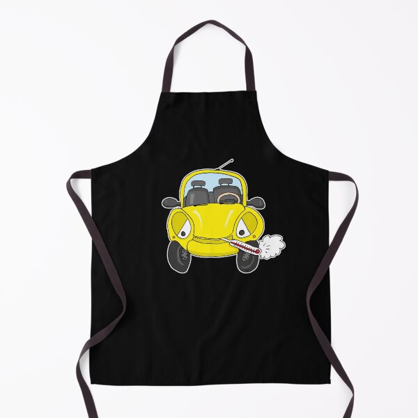 Item preview, Funny Overheating Car Cartoon | Cute Sick Yellow Automobile Sticker designed and sold by MyxaART.