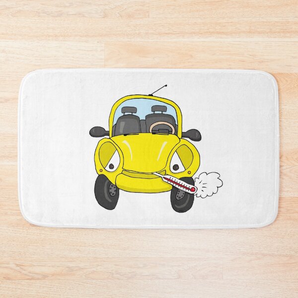 Item preview, Funny Overheating Car Cartoon | Cute Sick Yellow Automobile Sticker designed and sold by MyxaART.