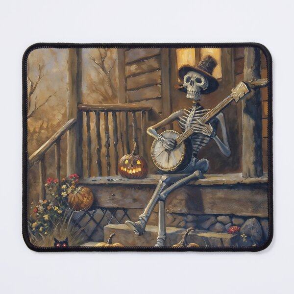Item preview, Skeleton Musician Banjo Halloween Pumpkin Art designed and sold by DarkHolyQueen.