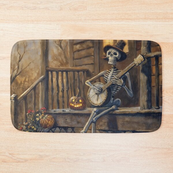 Item preview, Skeleton Musician Banjo Halloween Pumpkin Art designed and sold by DarkHolyQueen.