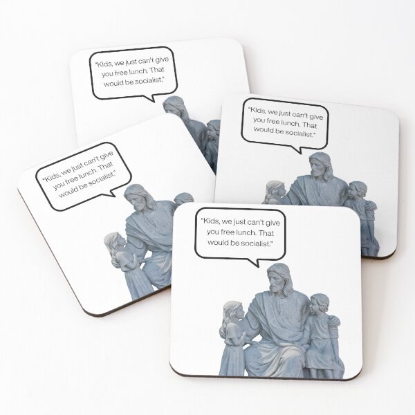 Item preview, Jesus and Kids Free Lunch Satire – Political Humor Meme designed and sold by Alt Christian.
