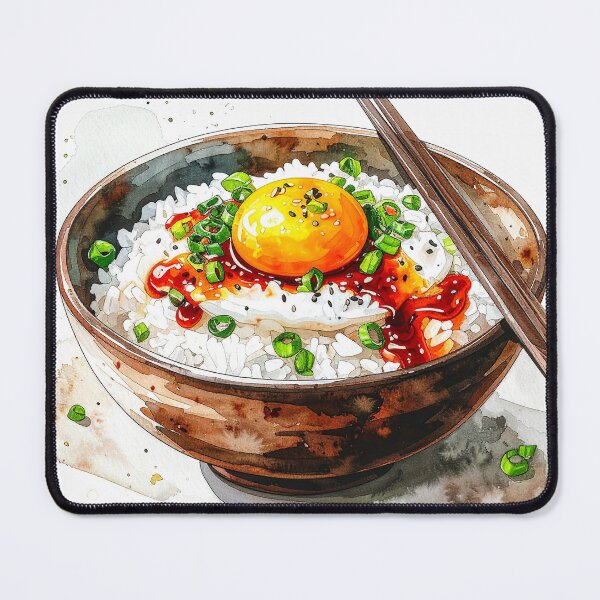 Item preview, Japanese Rice Bowl With Chopsticks Watercolor designed and sold by BetweenForms.