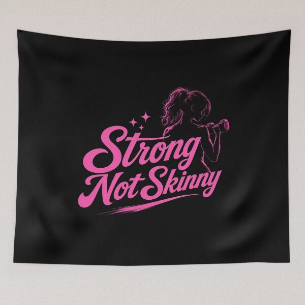 Item preview, Strong Not Skinny Gym Girl Quote: Funny Female Fitness Weightlifting T-Shirt designed and sold by Digistore1221.