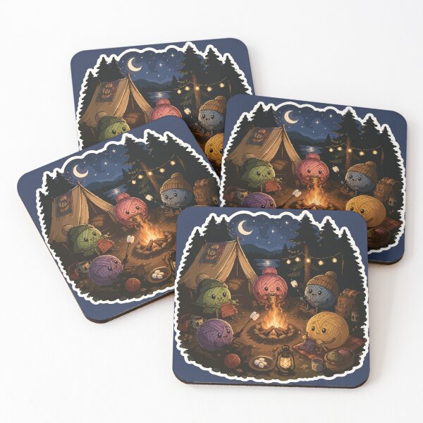Item preview, Cozy Yarn Campfire Cute Camping Crochet designed and sold by SimplePoDesign.