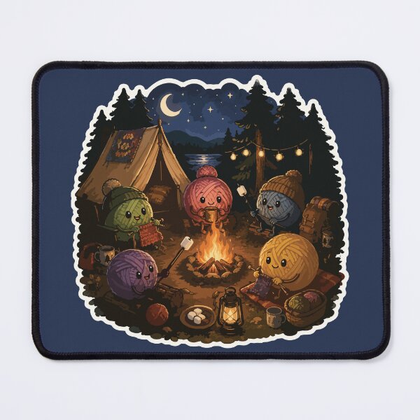 Item preview, Cozy Yarn Campfire Cute Camping Crochet designed and sold by SimplePoDesign.