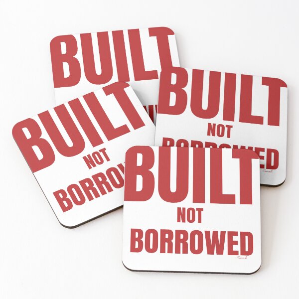 Item preview, Built Not Borrowed Motivational Gym shirt designed and sold by CinahSolutions.
