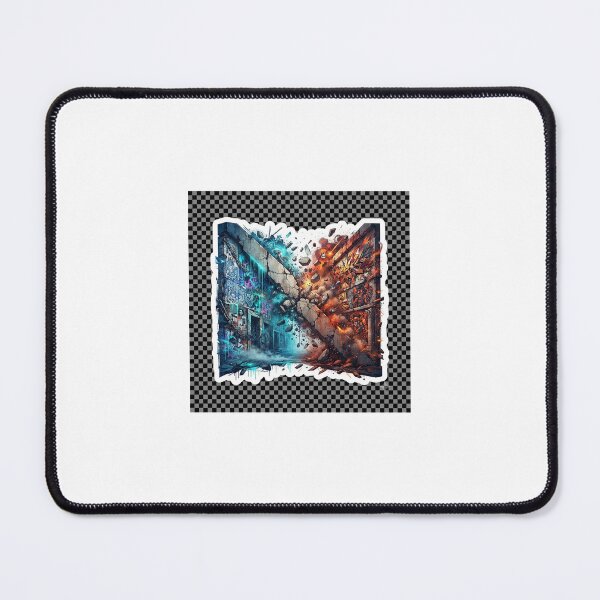 Item preview, Portugal vs Spain Shattered Wall Blue vs Fire Street Art designed and sold by VikrantCreative.
