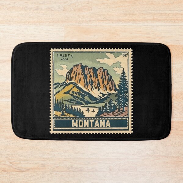 Item preview, Montana Vintage Postage Stamp - Mountain Lake designed and sold by tiigerdad.