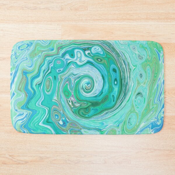 Item preview, Groovy Retro Mint Green and Blue Swirl designed and sold by myrubiogarden.