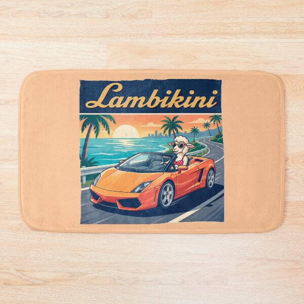 Item preview, Lambikini Retro Sunset Convertible Sports Car Graphic designed and sold by ThreadRiotTees.