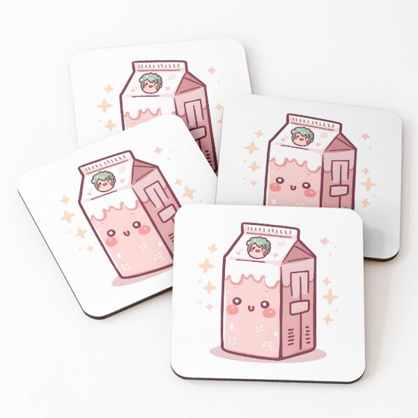 Item preview, Cute Kawaii Strawberry Milk Carton Sticker | Pastel Milk Cartoon Design designed and sold by dreamz-world.