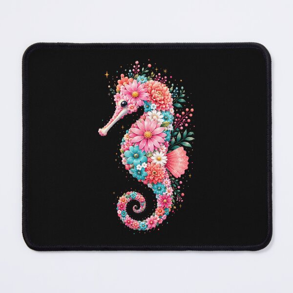 Item preview, Floral seahorse designed and sold by trendspatterns.