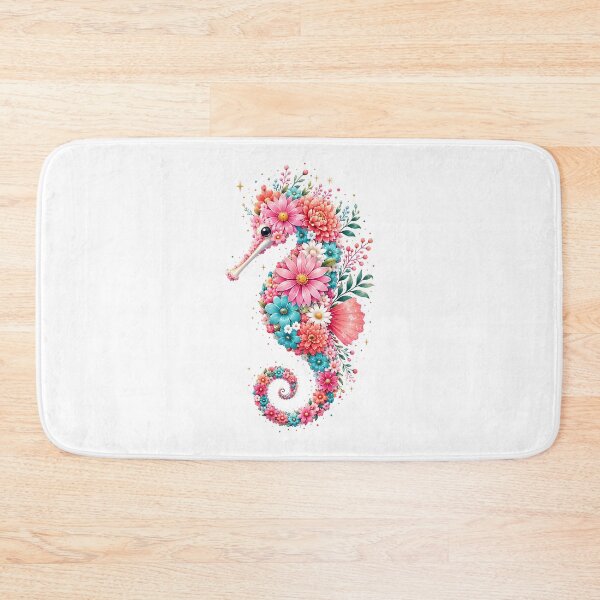 Item preview, Floral seahorse designed and sold by trendspatterns.