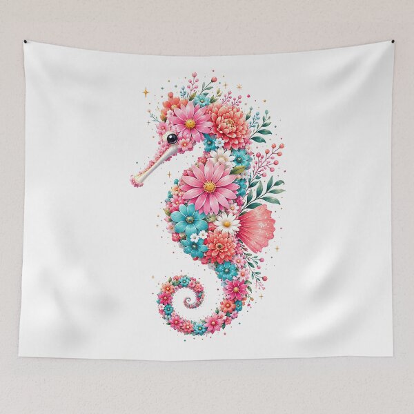 Item preview, Floral seahorse designed and sold by trendspatterns.