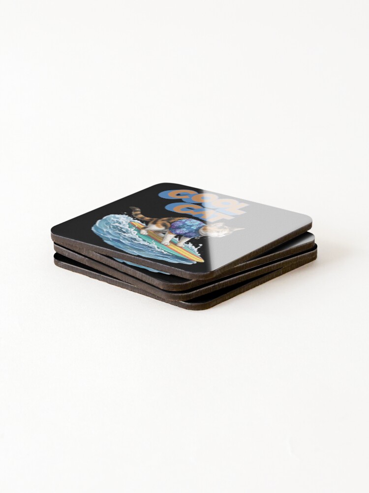 Thumbnail 4 of 5, Coasters (Set of 4), Cool cat designed and sold by ReneMM.