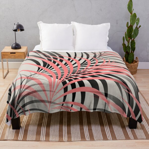 Item preview, Tropical Palm Leaves Abstract in Pink and Gray designed and sold by MellowCat.