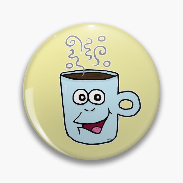 Item preview, Funny Morning Coffee Cartoon | Cute Steaming Mug Caffeine Lover Sticker designed and sold by MyxaART.