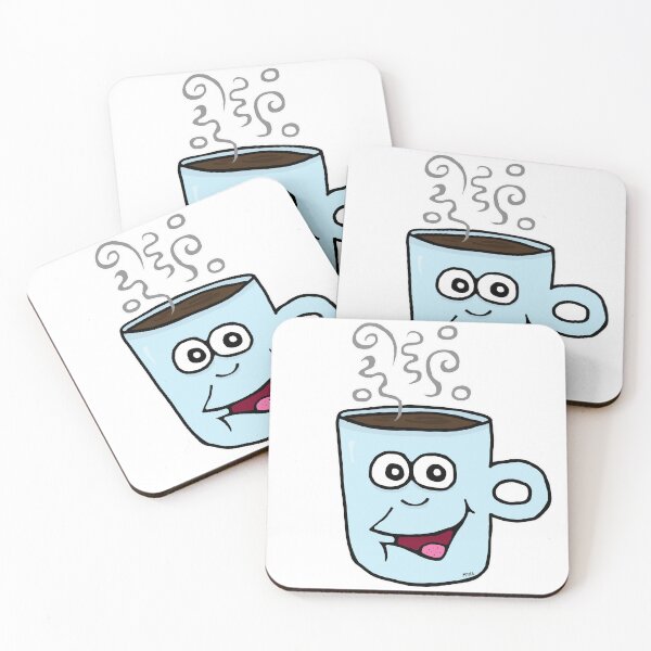 Item preview, Funny Morning Coffee Cartoon | Cute Steaming Mug Caffeine Lover Sticker designed and sold by MyxaART.