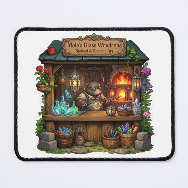 Item preview, Mole's Glass Wondrous | Stained Glass Artist | Cottagecore Glassblowing Workshop | Woodland Glass Studio | Fantasy Mole Artisan | Whimsical Craft Shop designed and sold by MrDev.