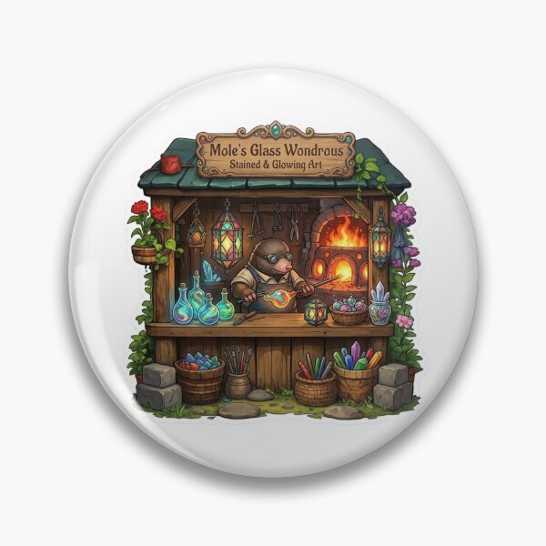 Item preview, Mole's Glass Wondrous | Stained Glass Artist | Cottagecore Glassblowing Workshop | Woodland Glass Studio | Fantasy Mole Artisan | Whimsical Craft Shop designed and sold by MrDev.