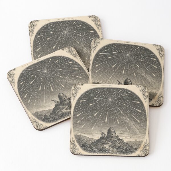 Item preview, Meteor Shower Vintage Ivory Astronomical Engraving designed and sold by SunnyDesign82.