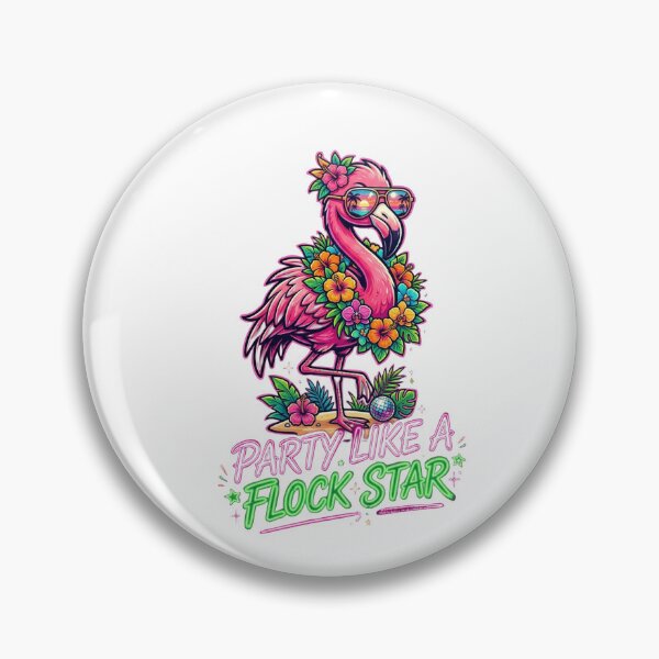 Item preview, Party Like A Flock Star Funny Summer Flamingo Tee designed and sold by 7Four1 Designs.
