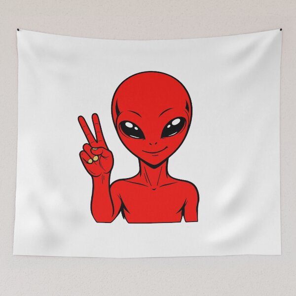 Item preview, ZORGO Alien Peace Sign – Funny Space Alien Peace Gesture Sticker designed and sold by The-Visitors.