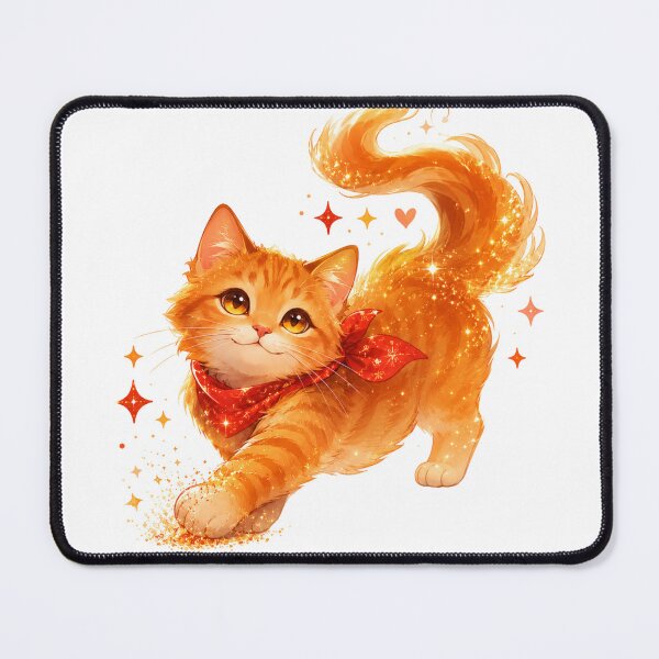 Item preview, Magical Orange Cat – Cute Sparkly Cat Aesthetic Design designed and sold by Aruellart.