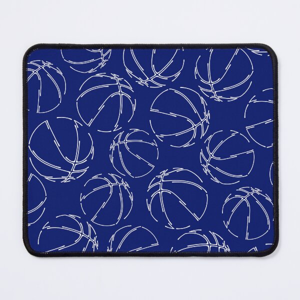 Item preview, Blue white line art basketballs sports pattern designed and sold by katzdzynes.