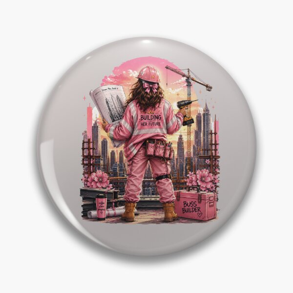 Artikelvorschau, T-Shirt für Bauarbeiterinnen | Baut ihre Zukunft | Grafik-T-Shirt für Bauarbeiterinnen | Geschenk für die Baukönigin | Design für pinke Arbeitskleidung entworfen und verkauft von BelievingCreate.