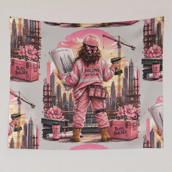 Item preview, Women in Construction Shirt | Building Her Future | Female Builder Graphic Tee | Construction Queen Gift | Pink Workwear Design designed and sold by BelievingCreates.