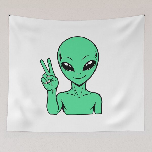 Item preview, ZORGO Alien Peace Sign – Funny Space Alien Peace Gesture Sticker designed and sold by The-Visitors.