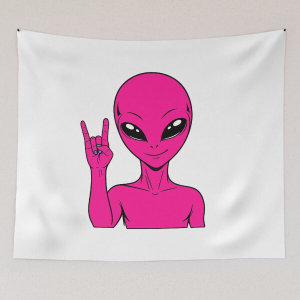Item preview, ZORGO Alien Rock On Sign – Funny Space Alien Heavy Metal Gesture Sticker designed and sold by The-Visitors.